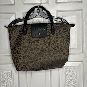 CHICO’S Black Leopard Animal Print Tote Bag Purse Retail NWT